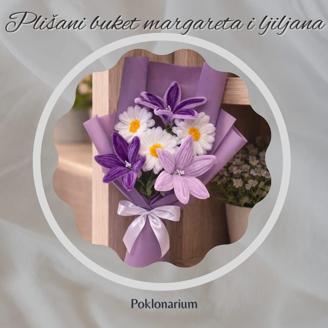 Plišani buket margareta i ljiljana